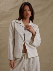Акція на Блузка жіноча SHEIN GD-00200794 M Кремова від Rozetka