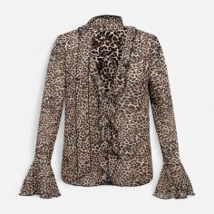 Акція на Блузка жіноча SHEIN GD-00183220 S Коричнева від Rozetka