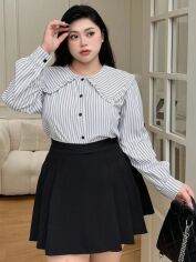 Акція на Блузка жіноча SHEIN GD-00214610 2XL-Petite Plus Синя від Rozetka