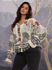 Акція на Блузка жіноча SHEIN GD-00225158 1XL Різнокольорова від Rozetka