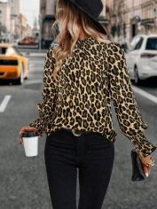 Акція на Блузка жіноча SHEIN GD-00227997 M Коричнева від Rozetka