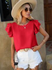 Акція на Блузка жіноча SHEIN GD-00202289 S Червона від Rozetka