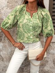 Акція на Блузка жіноча SHEIN GD-00205688 L Зелена від Rozetka