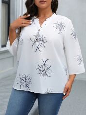Акція на Блузка жіноча SHEIN GD-00209127 3XL Біла від Rozetka