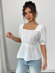 Акція на Блузка жіноча SHEIN GD-00207695 L Біла від Rozetka