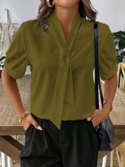Акція на Блузка жіноча SHEIN GD-00227229 XL Лаймова від Rozetka