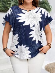 Акція на Блузка жіноча SHEIN GD-00227945 4XL Різнокольорова від Rozetka
