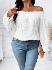 Акція на Блузка жіноча SHEIN GD-00228134 2XL Біла від Rozetka