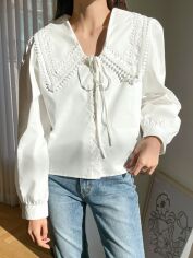 Акція на Блузка жіноча SHEIN GD-00195327 S Біла від Rozetka