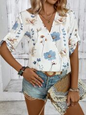 Акція на Блузка жіноча SHEIN GD-00206039 XL Біла від Rozetka