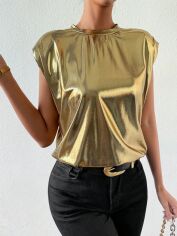 Акція на Блузка жіноча SHEIN GD-00226612 L Золотиста від Rozetka