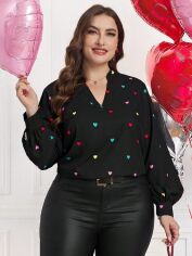 Акція на Блузка жіноча SHEIN GD-00227030 0XL Різнокольорова від Rozetka