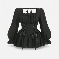 Акція на Блузка жіноча SHEIN GD-00228443 2XL Чорна від Rozetka
