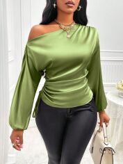 Акція на Блузка жіноча SHEIN GD-00227485 L Зелена від Rozetka