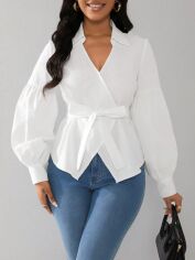 Акція на Блузка жіноча SHEIN GD-00209984 XL Біла від Rozetka