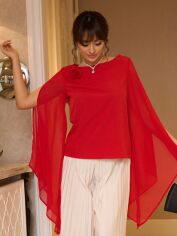 Акція на Блузка жіноча SHEIN GD-00210101 XL Червона від Rozetka