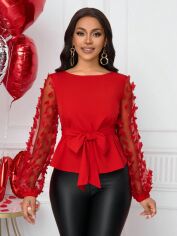 Акція на Блузка жіноча SHEIN GD-00218664 M Червона від Rozetka