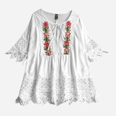 Акція на Блузка жіноча SHEIN GD-00209578 4XL Біла від Rozetka