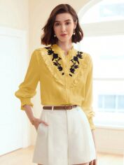 Акція на Блузка жіноча SHEIN GD-00211702 XS Жовта від Rozetka