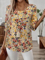 Акція на Блузка жіноча SHEIN GD-00228015 L Жовта від Rozetka