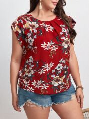Акція на Блузка жіноча SHEIN GD-00204605 3XL Бордова від Rozetka