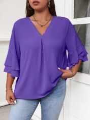 Акція на Блузка жіноча SHEIN GD-00204964 1XL Фіолетова від Rozetka