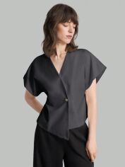 Акція на Блузка жіноча SHEIN GD-00221517 L Темно-сіра від Rozetka