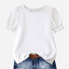 Акція на Блузка жіноча SHEIN GD-00202524 1XL Біла від Rozetka