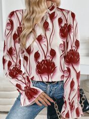 Акція на Блузка жіноча SHEIN GD-00214528 XL Червона від Rozetka