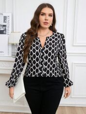 Акція на Блузка жіноча SHEIN GD-00225066 1XL Чорна від Rozetka