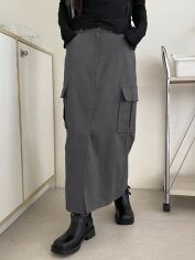 Акція на Спідниця літня жіноча SHEIN GD-00195694 XL Темно-сіра від Rozetka