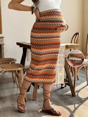 Акція на Спідниця літня жіноча SHEIN GD-00228451 M Помаранчева від Rozetka