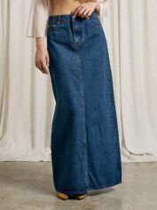 Акція на Спідниця джинсова довга осіння пряма жіноча SHEIN GD-00214427 XS Синя від Rozetka
