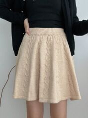 Акція на Спідниця коротка осіння жіноча SHEIN GD-00214643 M Кремова від Rozetka