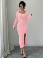 Акція на Сукня осіння жіноча SHEIN GD-00203313 M Світло-рожева від Rozetka