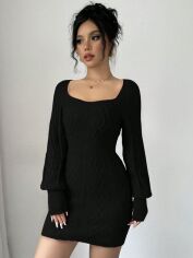 Акція на Сукня осіння жіноча SHEIN GD-00194682 L Чорна від Rozetka