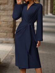 Акція на Сукня осіння жіноча SHEIN GD-00203634 S Темно-синя від Rozetka