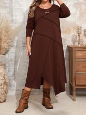Акція на Сукня осіння жіноча SHEIN GD-00213713 2XL Коричнева від Rozetka