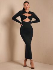 Акція на Сукня осіння жіноча SHEIN GD-00219597 S Чорна від Rozetka