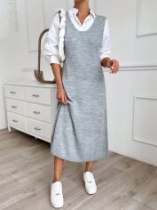 Акція на Сукня осіння жіноча SHEIN GD-00211833 S Світло-сіра від Rozetka