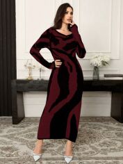 Акція на Сукня осіння жіноча SHEIN GD-00213543 XL Бордова від Rozetka