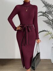 Акція на Сукня осіння жіноча SHEIN GD-00207259 L Бордова від Rozetka