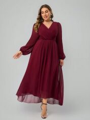 Акція на Сукня осіння жіноча SHEIN GD-00200369 0XL Бордова від Rozetka
