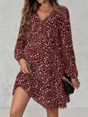 Акція на Сукня для вагітних осіння жіноча SHEIN GD-00217059 L Бордова від Rozetka
