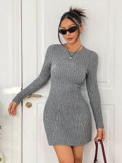 Акція на Сукня осіння жіноча SHEIN GD-00202431 S Темно-сіра від Rozetka