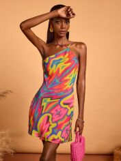 Акція на Плаття коротке літнє жіноче SHEIN GD-00202763 M Різнокольорове від Rozetka