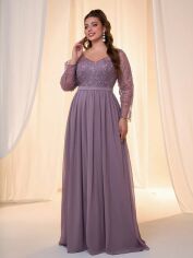 Акція на Сукня осіння жіноча SHEIN GD-00199696 0XL Світло-фіолетова від Rozetka