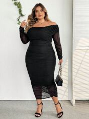 Акція на Сукня осіння жіноча SHEIN GD-00206687 6XL Чорна від Rozetka