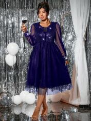 Акція на Сукня осіння жіноча SHEIN GD-00208734 1XL Темно-синя від Rozetka