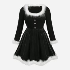 Акція на Сукня осіння жіноча SHEIN GD-00216318 3XL Чорна від Rozetka